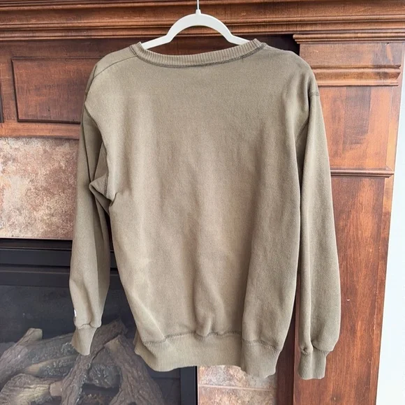 Vintage army green Champion pullover sweatshirt USA made medium *stain* - Picture 9 of 13